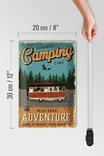 Plaque en tôle rétro 20x30cm Summer Camping Adventure 4