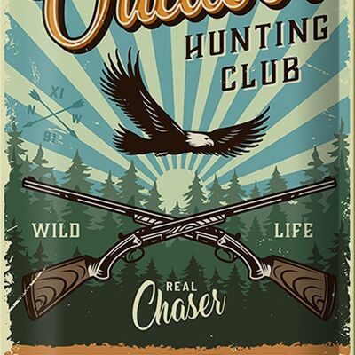 Blechschild Retro 20x30cm Outdoor hunting club Adventure