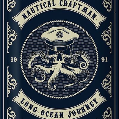 Plaque en tôle marin 20x30cm Natural Craftman Ocean