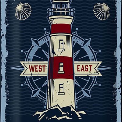 Tin sign seafaring 20x30cm Ocean spirit lighthouse