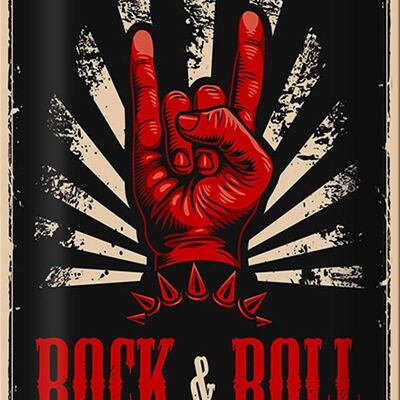 Metal sign retro 20x30cm Rock & Roll music