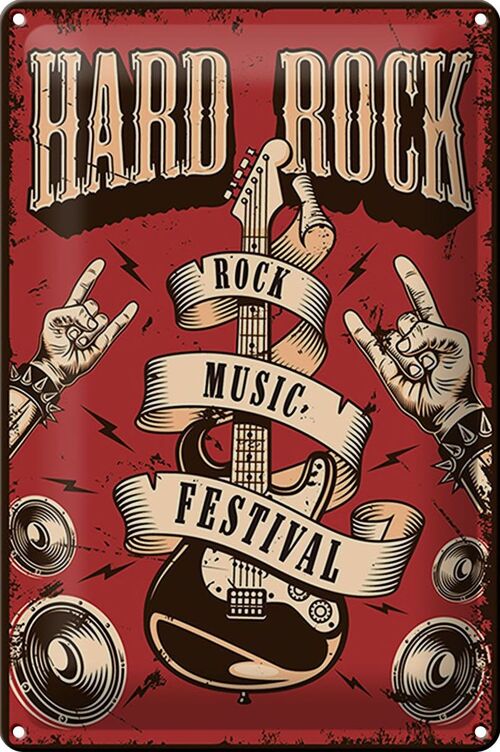 Blechschild Retro 20x30cm hard Rock Music festival