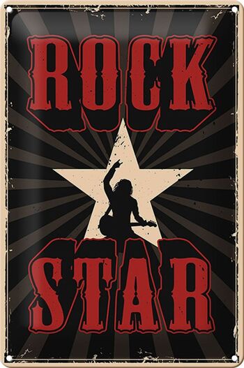 Plaque en étain rétro 20x30cm, Rock Star Music 1