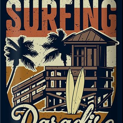 Cartel de chapa Hawaii 20x30cm Surfing Paradise