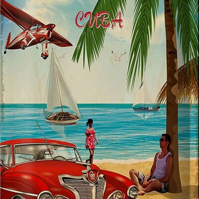 Targa in metallo Havana 20x30 cm Cuba Retro Holiday Palme