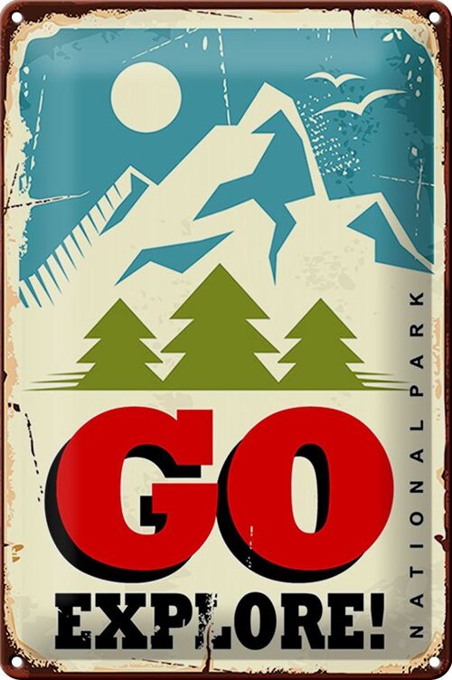 Blechschild Retro 20x30cm National Park go explore