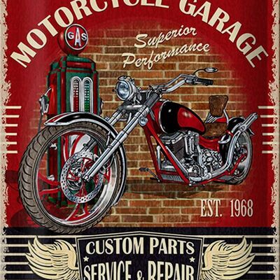 Cartel de chapa Retro 20x30cm Servicio de garaje de motocicletas