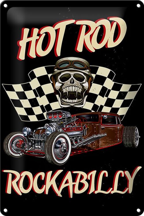 Blechschild Auto 20x30cm hot rod rockabilly