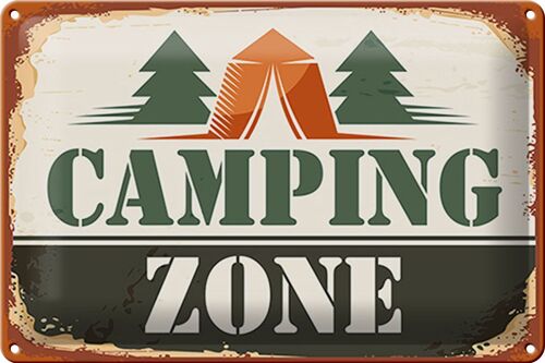 Blechschild Camping 30x20cm Camping Zone Outdoor