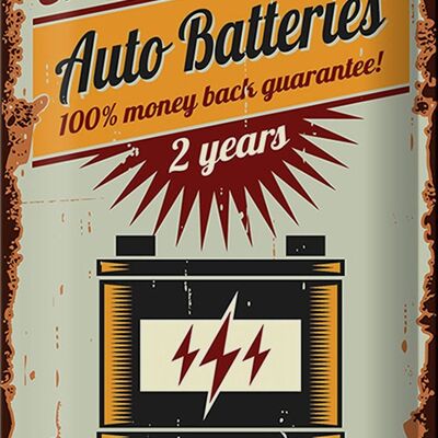 Blechschild Retro 20x30cm Auto Batteries extra life