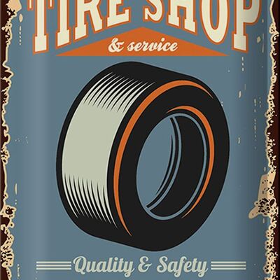 Metal sign Retro 20x30cm Tire Shop Service open 24