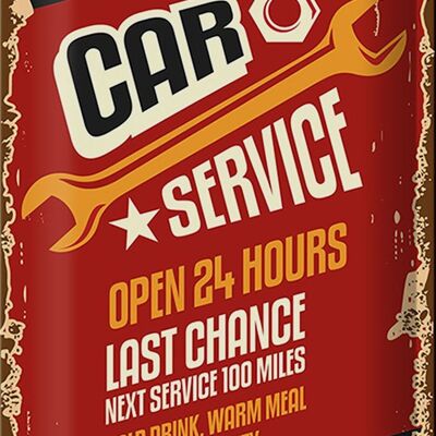 Tin sign Retro 20x30cm Car Service open 24 hours Auto