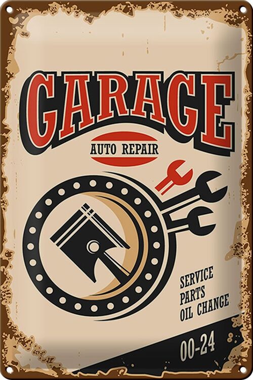 Blechschild Retro 20x30cm Garage auto repair service 00-24