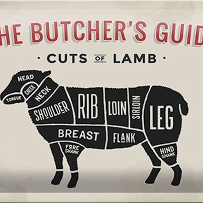 Blechschild Lamm 30x20cm Lamb cuts Metzgerei Fleisch