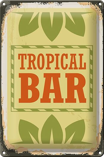 Plaque en tôle 20x30cm Tropical Bar Summer 1