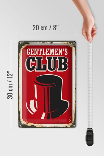Plaque en tôle rétro 20x30cm Gentlemen's Club Men 4