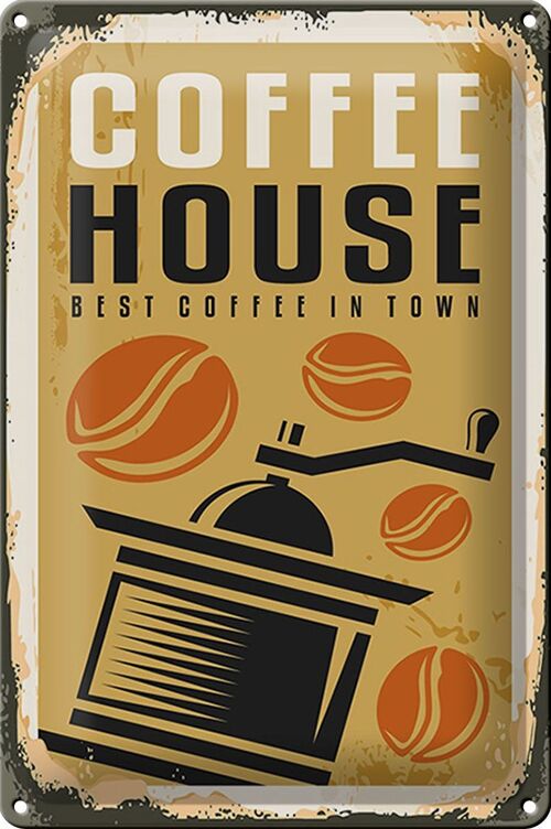 Blechschild Retro 20x30cm Kaffee Coffee House best in town