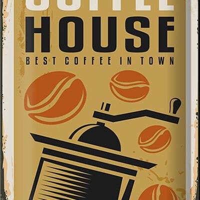 Cartel de chapa Retro 20x30cm Café Coffee House mejor de la ciudad