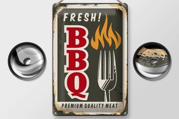 Plaque en tôle rétro 20x30cm BBQ frais viande de qualité supérieure 2