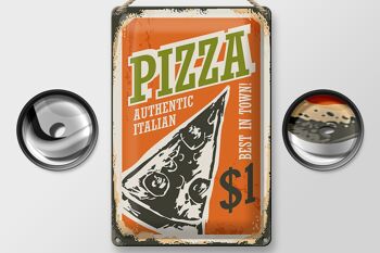 Plaque en tôle rétro 20x30cm Pizza best in town 1$ Italien 2