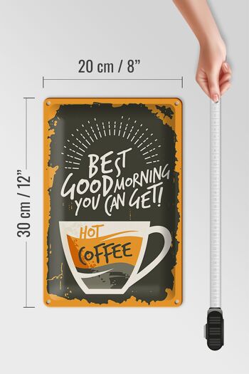 Signe en étain rétro 20x30cm café meilleur bon café du matin 4