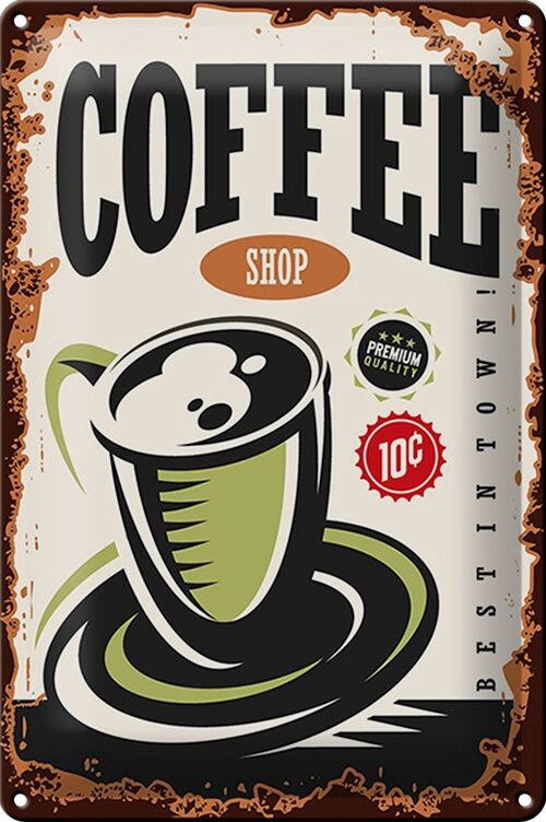 Blechschild Retro 20x30cm Kaffee Coffee Shop premium