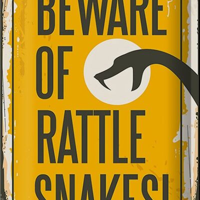 Metal sign retro 20x30cm snake beware of rattle snakes
