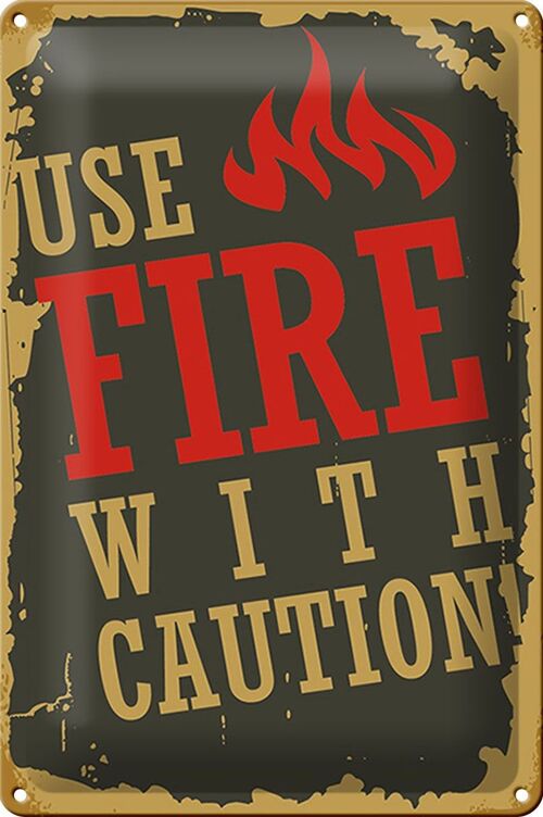 Blechschild Camping 20x30cm use fire with caution!