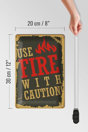Plaque en tôle Camping 20x30cm, utilisez le feu avec prudence ! 4