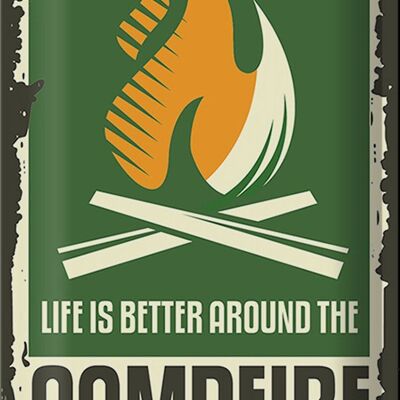 Metal sign Camping 20x30cm campfire life is better