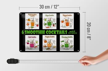 Plaque en tôle 30x20cm 6 cocktails smoothies 4