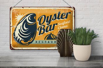 Plaque en tôle Oyster Bar 30x20cm Restaurant de fruits de mer 3