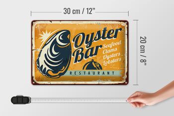 Plaque en tôle Oyster Bar 30x20cm Restaurant de fruits de mer 4