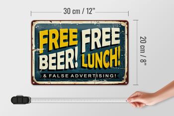 Plaque en tôle bière 30x20cm, bière gratuite, déjeuner rétro 4
