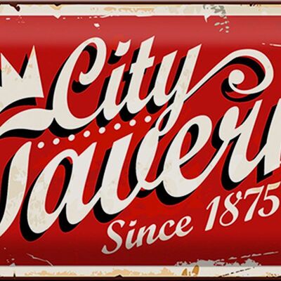 Cartel de chapa City Tavern 30x20cm desde 1875