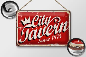 Plaque en tôle City Tavern 30x20cm depuis 1875 2