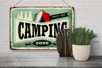 Panneau en étain rétro 30x20cm, Zone de Camping, aventure en plein air 3