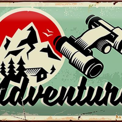 Blechschild Retro 30x20cm Adventure Abenteuer Outdoor