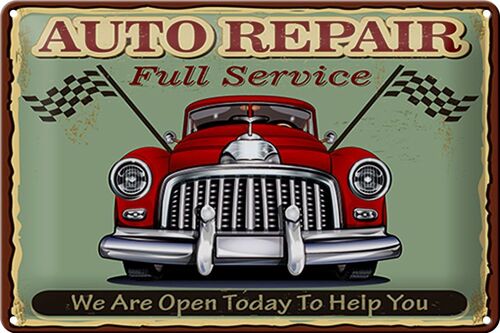 Blechschild Auto repair 30x20cm full Service Retro