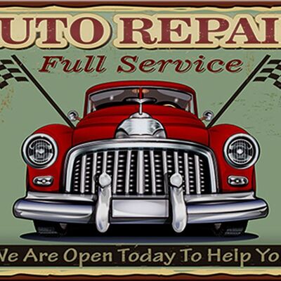 Metal sign Auto repair 30x20cm full service Retro
