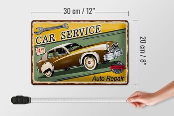 Plaque en tôle voiture 30x20cm Car Service 24/7 réparation 4