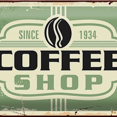 Blechschild Kaffee 30x20cm Coffee Shop since 1934