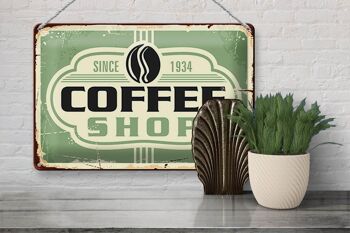 Plaque en tôle café 30x20cm Coffee Shop depuis 1934 3