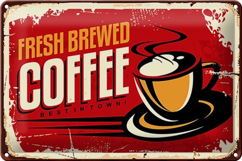 Blechschild Retro 30x20cm Kaffee best Coffee in town