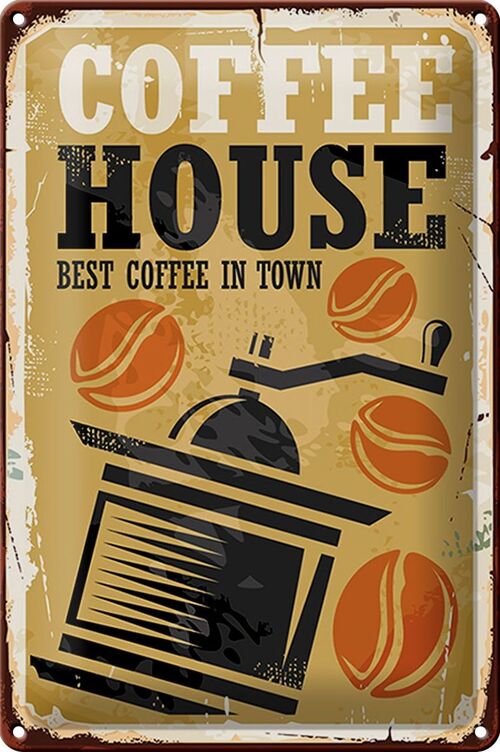 Blechschild Coffee House 20x30cm best in town Kaffee Retro