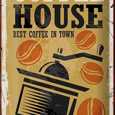 Cartel de chapa Coffee House 20x30cm mejor café de la ciudad retro