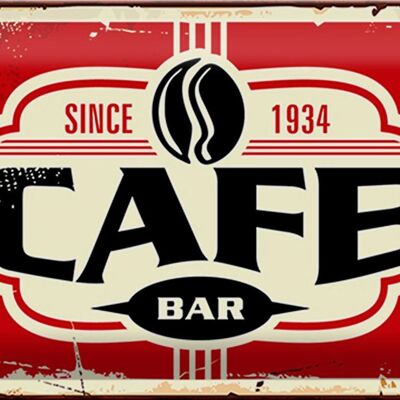 Blechschild Retro 30x20cm Cafe bar Kaffee since 1934