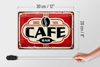 Plaque en tôle rétro 30x20cm Café bar Café depuis 1934 4