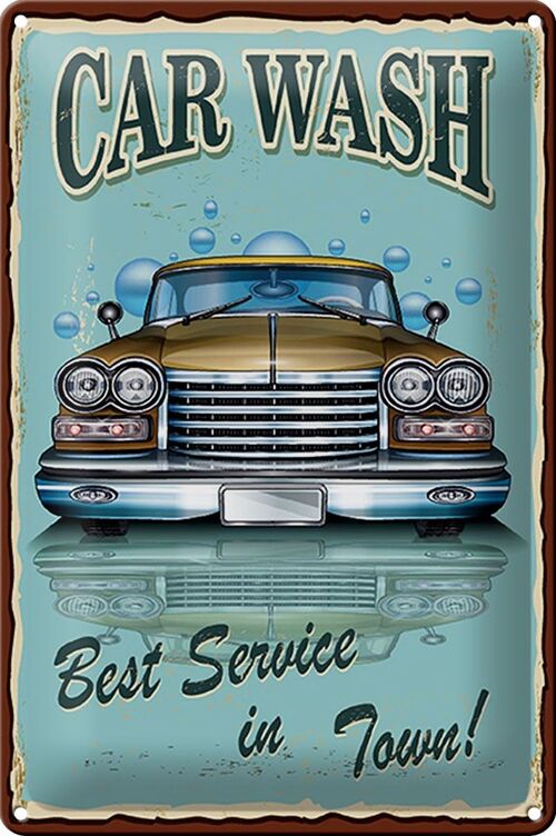 Blechschild Car Wash 20x30cm best service in town vintage