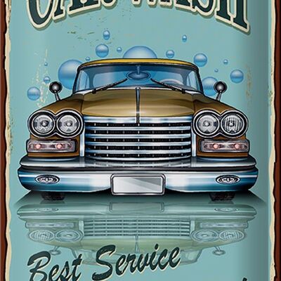 Cartel de chapa Car Wash 20x30cm mejor servicio en la ciudad vintage